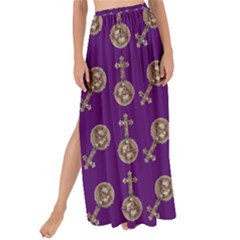 Victorian Crosses Purple Maxi Chiffon Tie-up Sarong by snowwhitegirl