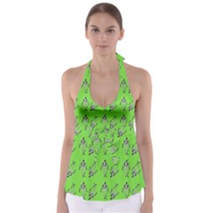 Skeleton Green Babydoll Tankini Top by snowwhitegirl