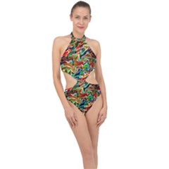 Ml 114 1 Halter Side Cut Swimsuit by ArtworkByPatrick