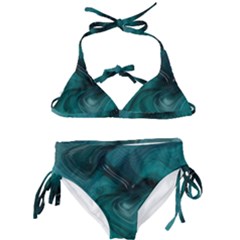 Abstract Graphics Water Web Layout Kids  Classic Bikini Set by Pakrebo