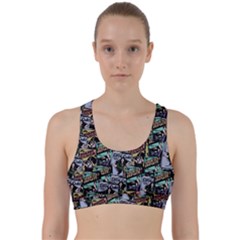 Comic Books Pattern Back Weave Sports Bra by snowwhitegirl