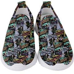 Comic Books Pattern Kids  Slip On Sneakers by snowwhitegirl