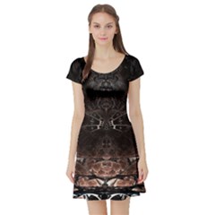 Fractal Mandelbulb 3d Action Short Sleeve Skater Dress by Pakrebo