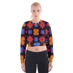 Ornament Colorful Color Background Cropped Sweatshirt by Pakrebo