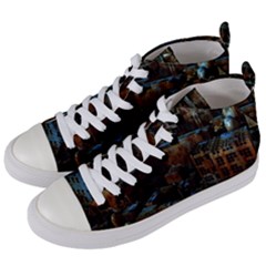 Building Ruins Old Industry Women s Mid-top Canvas Sneakers by Pakrebo