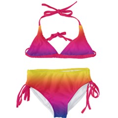 Neon Bright Rainbow Kids  Classic Bikini Set by retrotoomoderndesigns