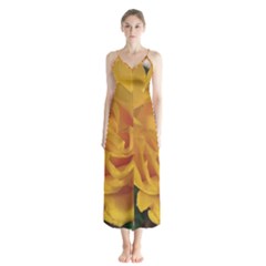 Yellow Rose Button Up Chiffon Maxi Dress by Riverwoman