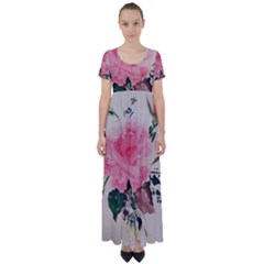 Margaret s Rose High Waist Short Sleeve Maxi Dress by Riverwoman