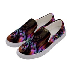 Fractal Colorful Background Women s Canvas Slip Ons by Pakrebo