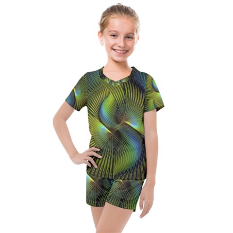 Fractal Abstract Design Fractal Art Kids  Mesh Tee And Shorts Set by Pakrebo