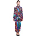 Seamless Abstract Colorful Tile Turtleneck Maxi Dress View1