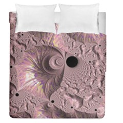 Fractal Tender Rose Cream Duvet Cover Double Side (queen Size) by Pakrebo