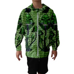 Funny Mushroom Skulls With Crow And Butterflies Hooded Windbreaker (kids) by FantasyWorld7