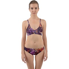 Colorful Rusty Abstract Print Wrap Around Bikini Set by dflcprintsclothing