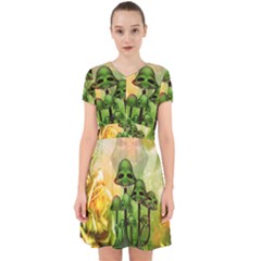 Awesome Funny Mushroom Skulls With Roses And Fire Adorable In Chiffon Dress by FantasyWorld7