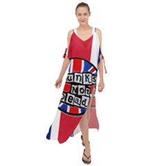 Punk Not Dead Music Rock Uk United Kingdom Flag Maxi Chiffon Cover Up Dress by Sudhe