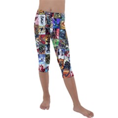 Comic Book Images Kids  Lightweight Velour Capri Leggings  by Sudhe