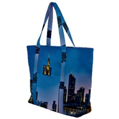 Frankfurt Germany Panorama City Zip Up Canvas Bag by Sudhe