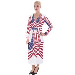 A Star With An American Flag Pattern Velvet Maxi Wrap Dress by Sudhe