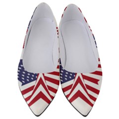 A Star With An American Flag Pattern Women s Low Heels by Sudhe