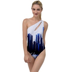 Abstract Of Downtown Chicago Effects To One Side Swimsuit by Sudhe