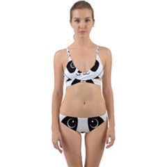 Bear Panda Bear Panda Animals Wrap Around Bikini Set by Sudhe