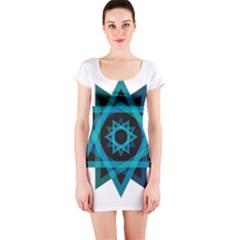 Transparent Triangles Short Sleeve Bodycon Dress by Sudhe