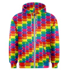 Rainbow 3d Cubes Red Orange Men s Zipper Hoodie by Sudhe