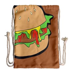 Burger Double Drawstring Bag (large) by Sudhe