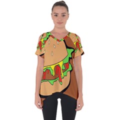 Burger Double Cut Out Side Drop Tee by Sudhe