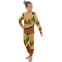 Burger Double Kids  Long Sleeve Set  by Sudhe