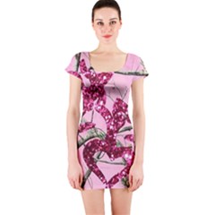 Love Browning Deer Glitter Short Sleeve Bodycon Dress by Sudhe