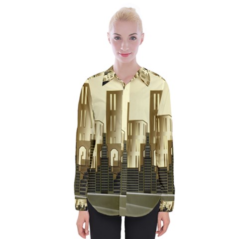 Architecture City House Womens Long Sleeve Shirt by Sudhe