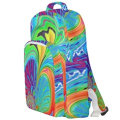 Fractal Art Psychedelic Fantasy Double Compartment Backpack by Sudhe