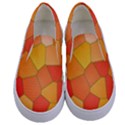 Background Pattern Of Orange Mosaic Kids  Canvas Slip Ons View1