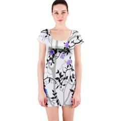 Floral Pattern Background Short Sleeve Bodycon Dress by Sudhe