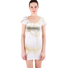 Golden Rose Stakes Short Sleeve Bodycon Dress by Sudhe