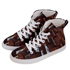 Abstract Architecture Building Business Men s Hi-top Skate Sneakers by Sudhe