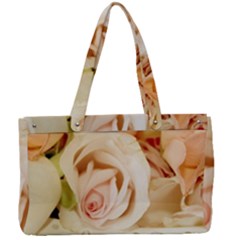 Roses Plate Romantic Blossom Bloom Canvas Work Bag