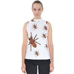 Nature Insect Natural Wildlife Mock Neck Shell Top by Sudhe