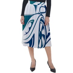 Blue Vector Car Classic Velour Midi Skirt  by Sudhe