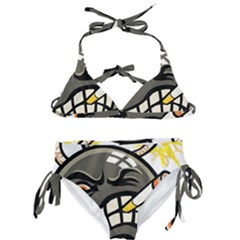 Smoking Cartoon Evil Bomb Cartoon Kids  Classic Bikini Set by Sudhe