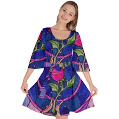 Enchanted Rose Stained Glass Velour Kimono Dress by Sudhe