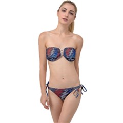 Grateful Dead Logo Twist Bandeau Bikini Set by Sudhe