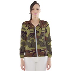 Camo Green Brown Windbreaker (women) by retrotoomoderndesigns