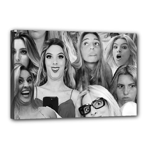 Lele Pons - Funny Faces Canvas 18  X 12  (stretched) by Valentinaart