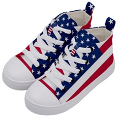 American Flag Kids  Mid-top Canvas Sneakers by Valentinaart