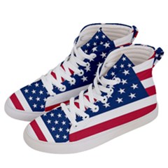 American Flag Women s Hi-top Skate Sneakers by Valentinaart