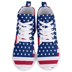 American Flag Women s Lightweight High Top Sneakers by Valentinaart