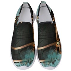 Spirit Of Steampunk, Awesome Train In The Sky Men s Slip On Sneakers by FantasyWorld7